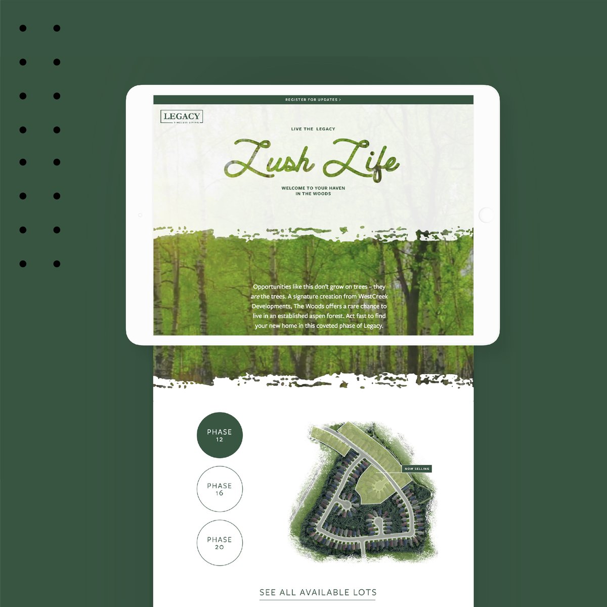 chattersondrive's tweet photo. #Throwback to WestCreek Developments unique release of the Woods in #LegacyYYC. As one of Legacy’s ongoing projects, Chatterson used its #DestinationMarketing expertise to create an immersive user experience all within one clean landing page: https://t.co/n6DcrM9Xg8 https://t.co/nRMAPFFlBW