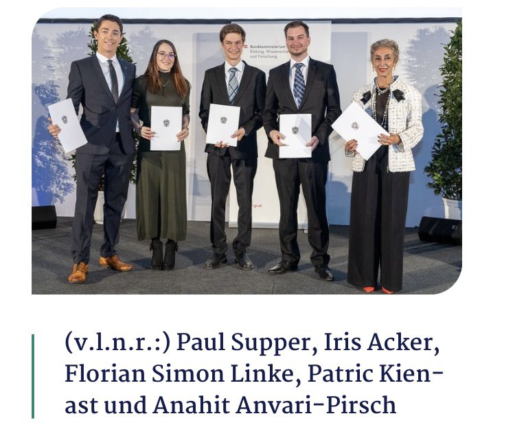 Ars-Docendi Staatspreis für das Projekt „Einstieg in die klinische Praxis mit dreistufigen Peer-Teaching Key-Feature Fällen“

- Wir gratulieren  Prof Anvari-Pirsch und Team zu diesem großartigen Projekt und der prestigeträchtigsn Auszeichnung!

meduniwien.ac.at/web/ueber-uns/…