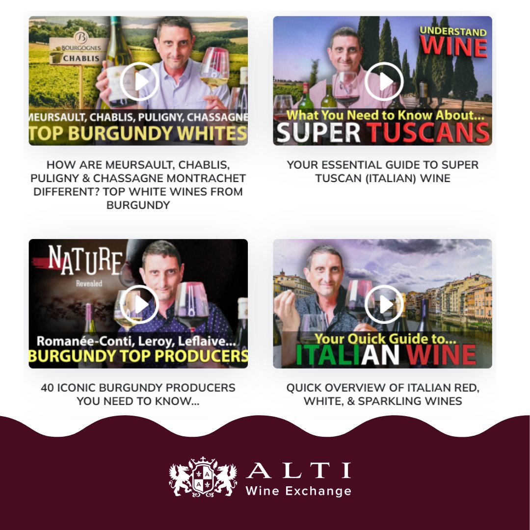 Looking to learn more about wine, wine regions and much more...? 🍷 On our Alti Wine Exchange website we have put all of our videos into one place, so you can educate yourself on the art that is Fine Wine without the hassle. Check it out here: altiwineexchange.com/videos/