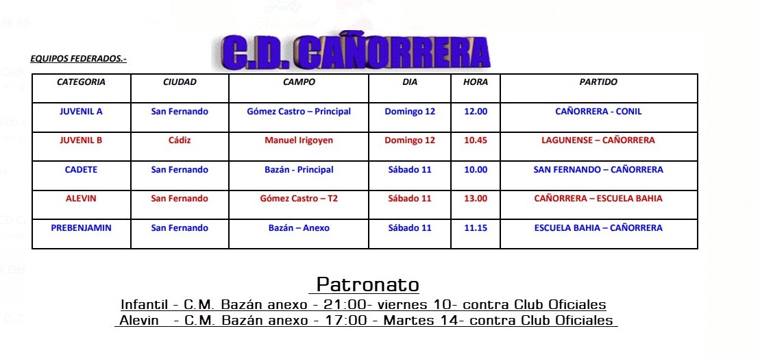 canorrera's tweet photo. #BuenasTardes #SanFernando  os dejamos los horarios de los partidos de nuestros equipos para este fin de semana... y como siempre, juega limpio y respeta a los rivales, arbitros y compañeros... https://t.co/wu56cizIpR