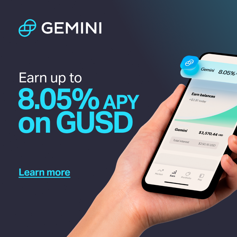 Gemini's tweet photo. 👉 Put your #crypto balance to work. With @Gemini Earn, you can receive up to 8.05% APY on your #cryptocurrency, including #stablecoins. Install now and starting earning!