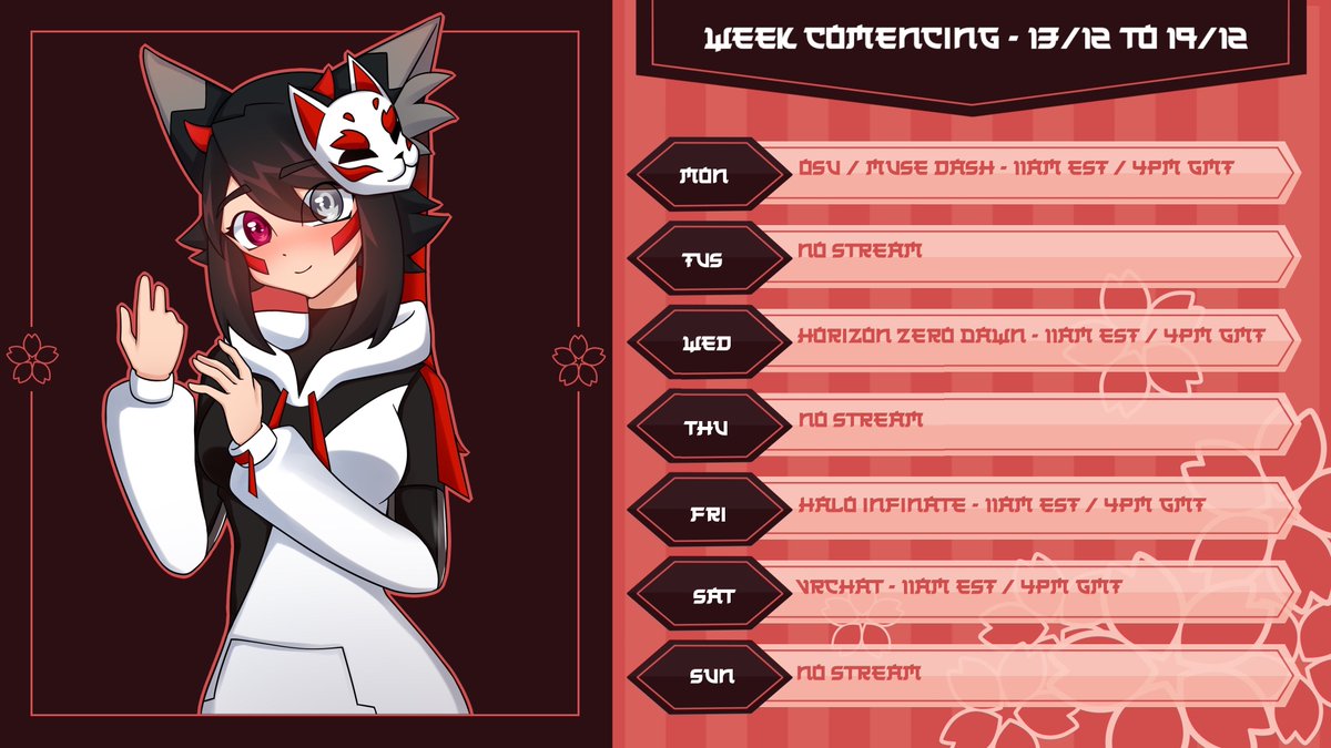 SleepyShyYuki's tweet image. This week line up #Vtubers  #twitch #onesan #FoxGirl #onikitsune