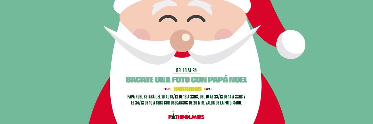 Este año vuelve Papá Noel a Patio Olmos 🎅
Estos son los días y horarios que nos visitará 👇