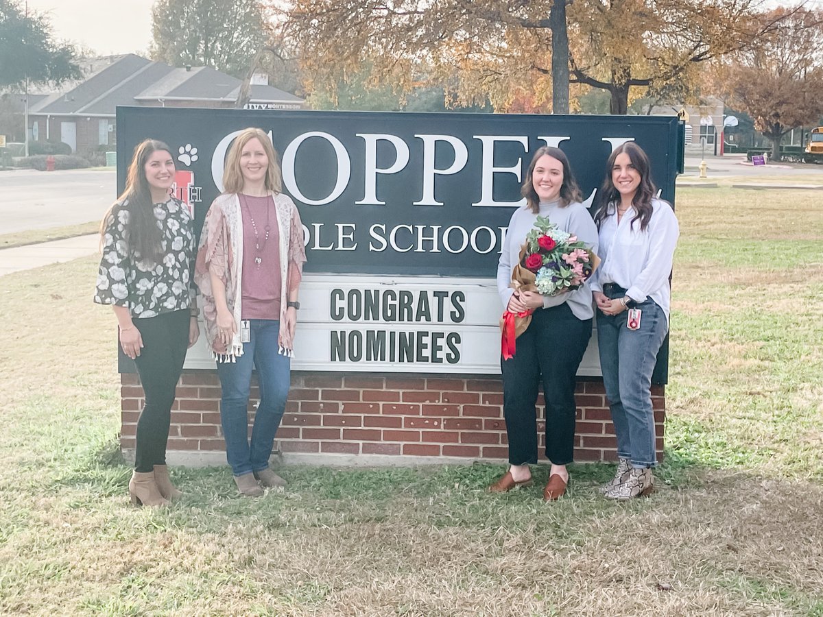 Congrats to our phenomenal nominees <a href="/MrsKeenTweets/">Caymen Keen</a> <a href="/GravesSci/">Jaimie Graves</a> @mrs_portier &amp; our CMSN Teacher of the Year @MrsSongco . What a truly amazing group of educators. Thankful for each of you! <a href="/CMSNorth/">Coppell MS North 🐾</a>