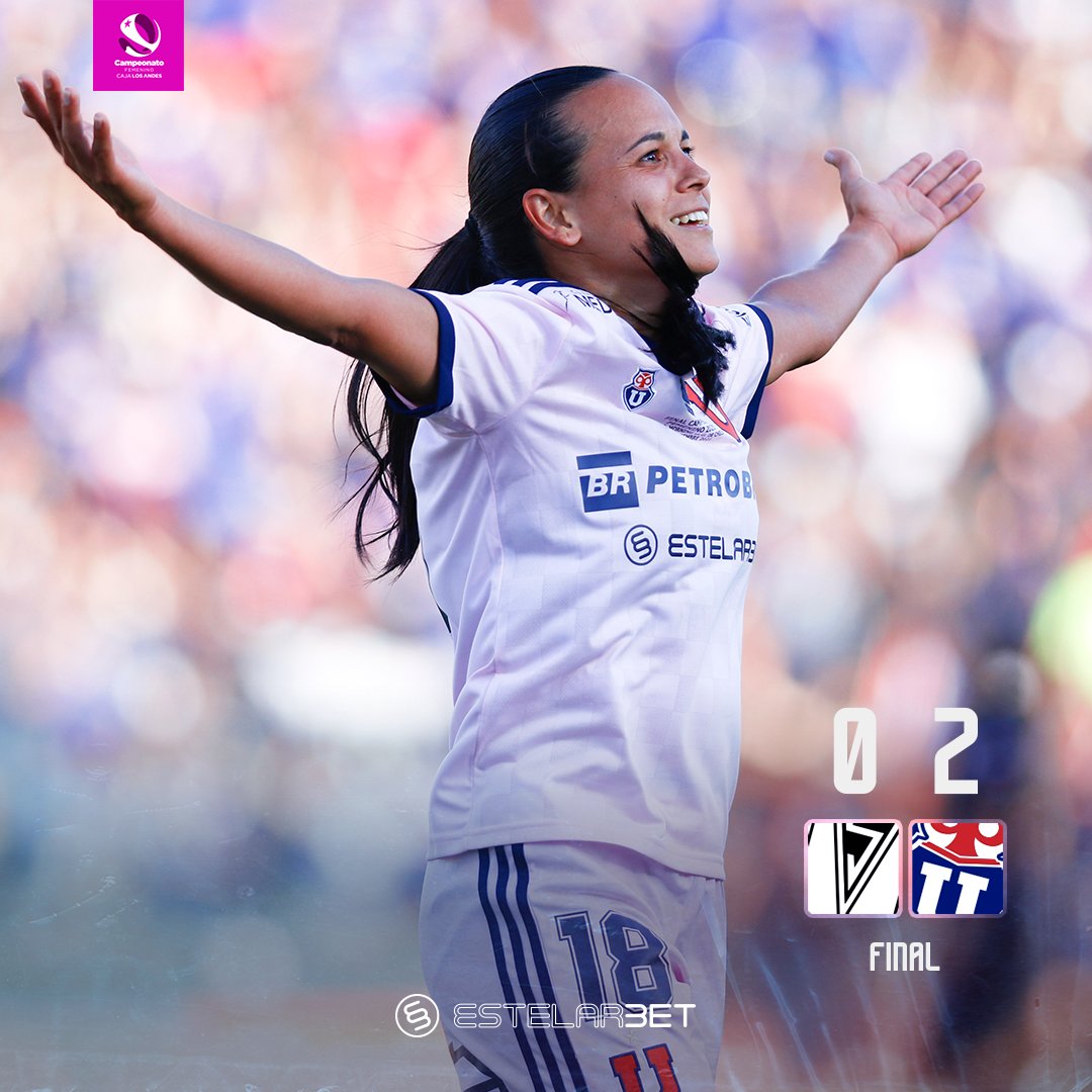 udechilefem's tweet photo. FINAAAAAAAAAAAAAAAL! 🔥⚽️

Con goles de Bárbara Sánchez y Ana Gutiérrez derrotamos 2-0 a Santiago Morning!

SOMOS CAMEPONAS DEL CAMPOENATO FEMENINO CAJA LOS ANDES! 🏆

#VamosLaU 🤘 https://t.co/pII2CcJfoq