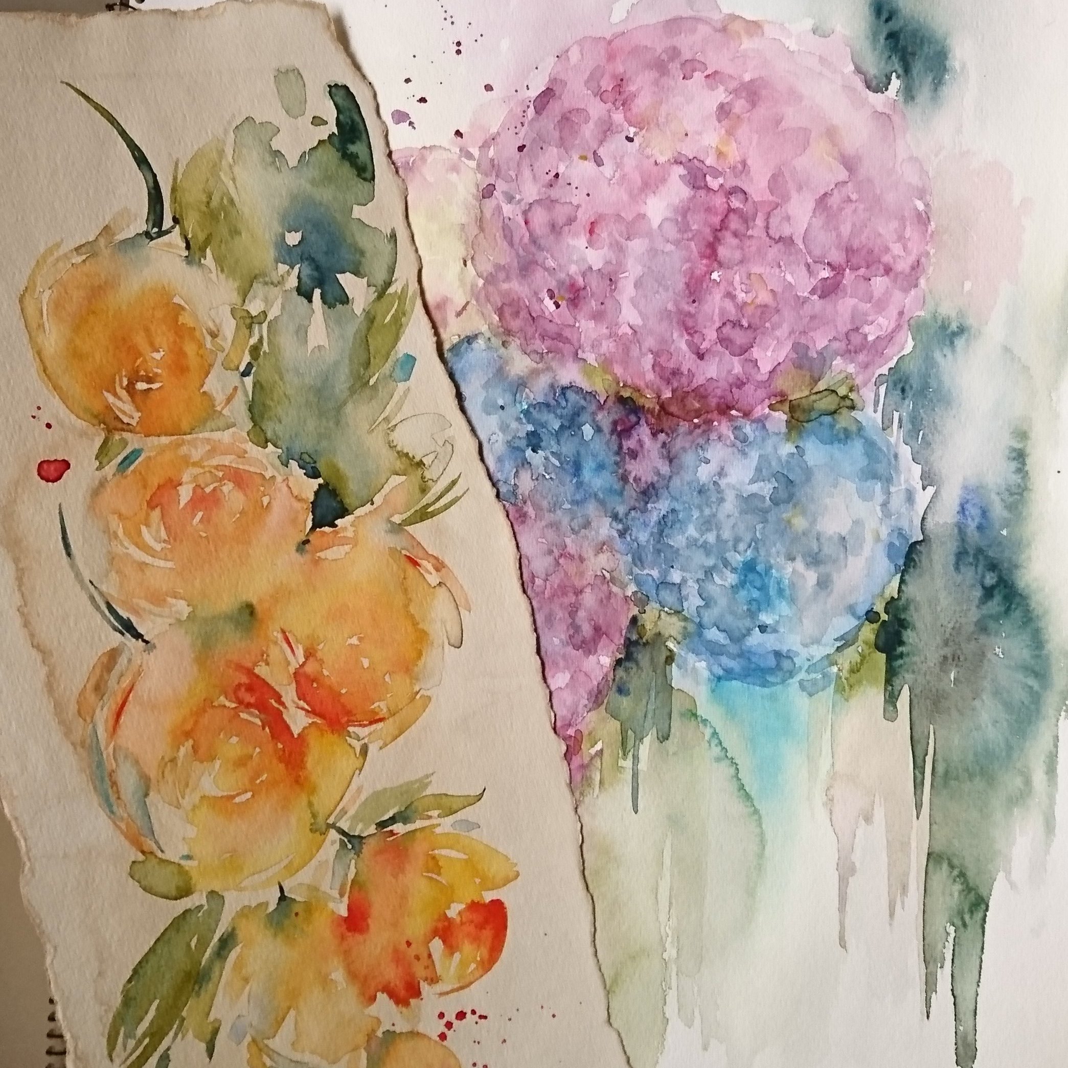 水彩画risa 4月展示ｺｺﾗﾎﾞ 来年４月はみなみちゃんと水彩画2人展 仕事予定詰め込みすぎて少し死にそうなんだが 楽しい事だし 来年の運勢いいみたいだし 頑張ろうと思う ちょっと体力がついていかなそうなので鍛えるかな 来年はムキムキ