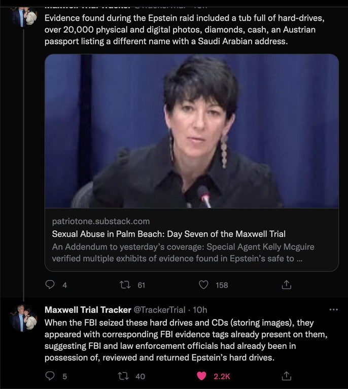 Lukewearechange's tweet photo. One of the last tweets posted before the Maxwell Trial Tracker got censored. https://t.co/ixfhbLzEp4