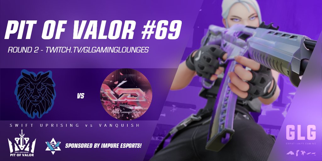 🚨Live Round 2!🚨

⚔️@SwiftUprisingGG vs <a href="/VanquishVal/">Vanquish</a> ⚔️

Casted By:
🎙️<a href="/V1nsonCasts/">V1nsonCasts</a> &amp; <a href="/CMooreCasts/">Colin Moore</a> 

Producer:
📹@RoseProduces &amp; <a href="/0Phade0/">0Phade0</a> 

📺Live now on GLG: twitch.tv/glgaminglounges
#PitofValor #69 (Nice.) Sponsored by <a href="/ImpurityEsports/">Impure Esports</a>