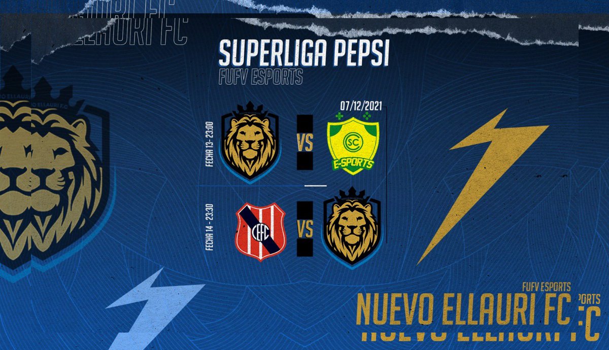 Nuevo Ellauri eSports (@enuevoellauri) on Twitter photo #Fifa22 #SuperligaPepsi | 🎮
Esta noche nos jugamos puntos vitales…
🗓 FECHA 13
⏰ 23:00HS
🆚 <a href="/CerritoeSports/">CERRITO | e-Sports</a>
🗓 FECHA 14
⏰ 23:30HS
🆚 Central Español
#VamosEllauri 🦁 #Fifa22 #SuperligaPepsi | 🎮
Esta noche nos jugamos puntos vitales…
🗓 FECHA 13
⏰ 23:00HS
🆚 <a href="/CerritoeSports/">CERRITO | e-Sports</a>
🗓 FECHA 14
⏰ 23:30HS
🆚 Central Español
#VamosEllauri 🦁
