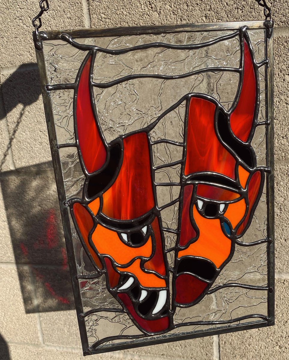 My two moods 👹🥲 
Stained glass by me
