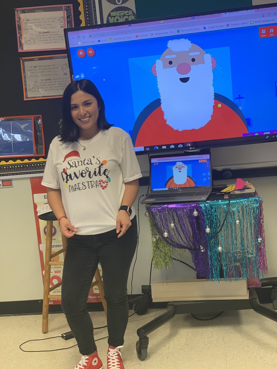 alcalateach's tweet photo. We had fun learning about American Christmas traditions these past few days. Santa even visited (virtually)!🎄🎅🏼🤶🏼 #johnsonproud #duallanguage #Christmas https://t.co/lTSXsij96s