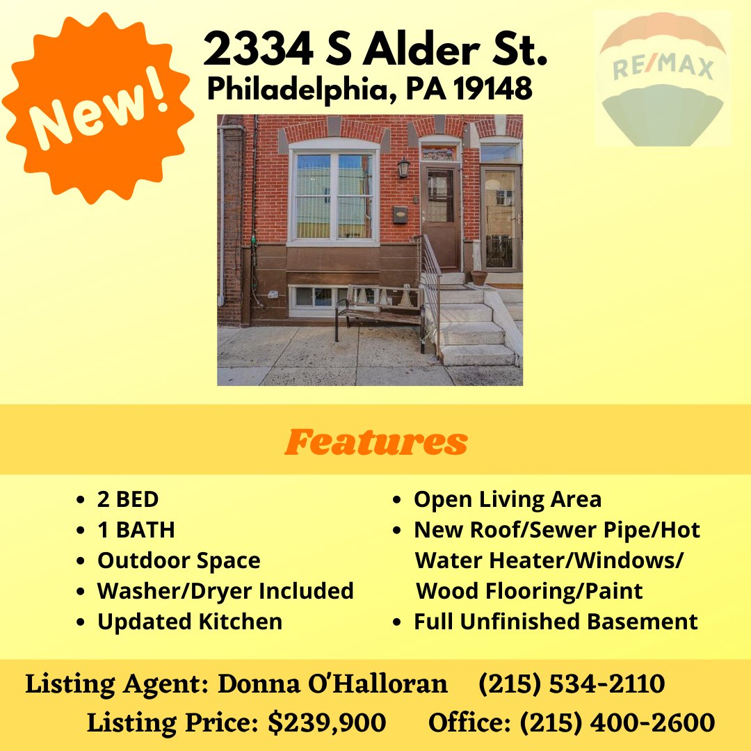 AccessPhilly's tweet photo. Check out this NEW LISTING located in Lower Moyamensing! This property has amazing features, including a back patio, perfect for entertaining, and an unfinished basement, great to add your own finishing touches! Call the office today to set up a showing or for more details!!! 🔥 https://t.co/YyWP0XUhcj
