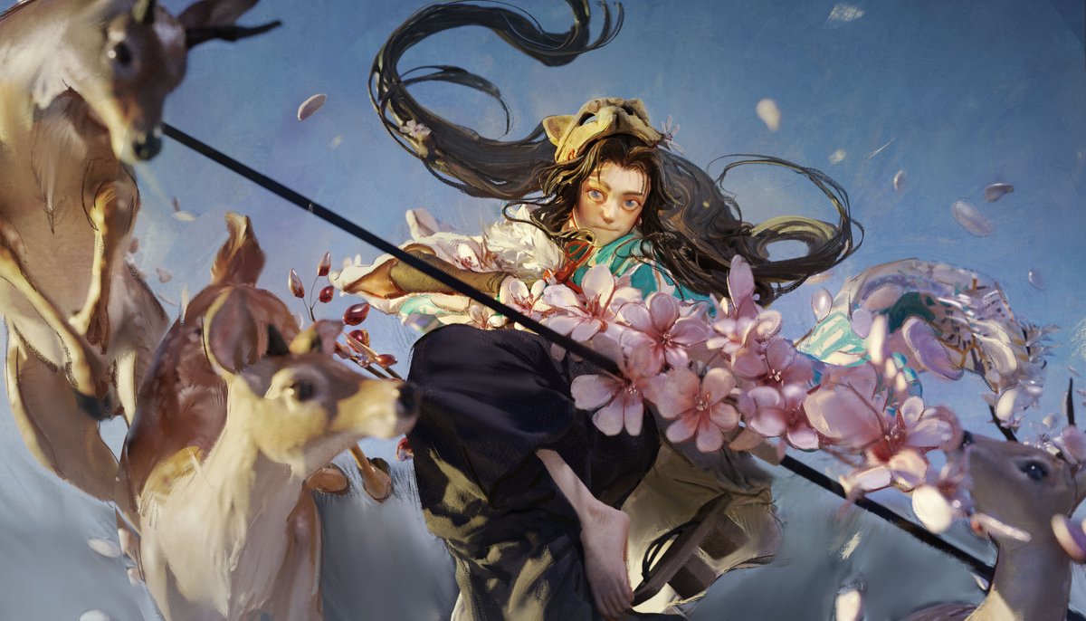 ArtStationHQ's tweet photo. Entei Ryu’s @BadZrlwt artwork brings a touch of spring to the colder winters days 🌸

See more:  https://t.co/CBxXsihZ5j

...
#3D #2D #MixedMedia #Procreate #Illustration #Stylized #CharacterArt #ArtInspiration #DigitalArt #DigitalArtist #ArtStationHQ https://t.co/TjKNZdXeo3