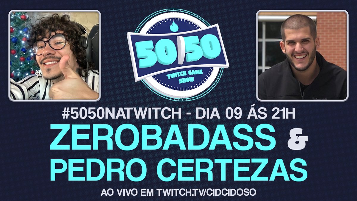 naosalvo's tweet image. Novidade! #5050NaTwitch

Depois do sucesso do nosso programa de namoro na @TwitchBR, o Zap ou Calote, amanhã às 21h vamos estrear uma nova produção chamada 50/50!

Um gameshow num formato diferente pra trazer algo daorissima mais uma vez na plataforma

💥twitch.tv/cidcidoso👈