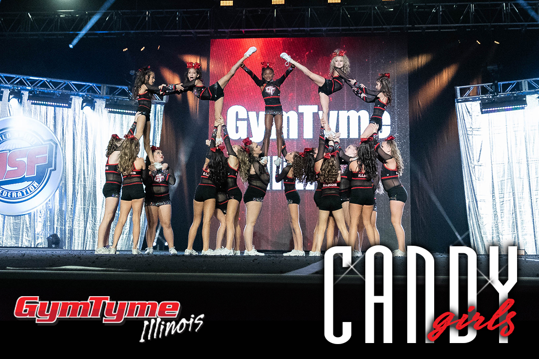 GymTymeIL's tweet photo. Congratulations CANDY GIRLS! 1st place Youth 2, Level 2 Next Level (GRAND) Champs at WSF Grand Nationals, and a GOLDEN TICKET to US Finals. #sweetperformance #iwantcandy #whatsup7 https://t.co/G2hAqdRuG2