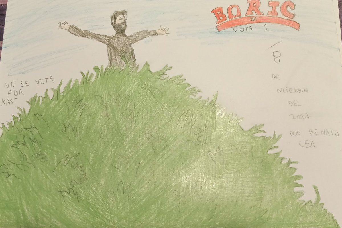 nashercid's tweet photo. #1000DibujosxBoric @gabrielboric 
#BoricPresidentedeChile2022 
Dibujo, por mi hijo de 9 años.
#Vota1 https://t.co/HoAMSuFy6Y