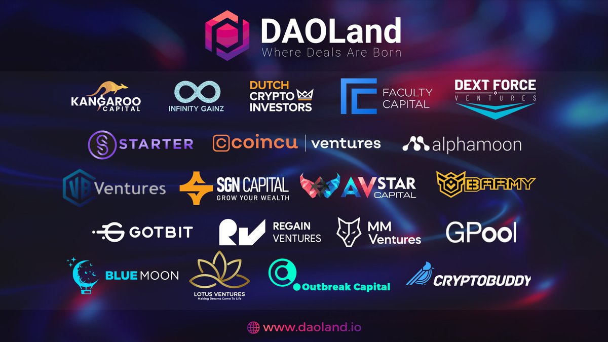 💸Funding Details 💸

💰 For those of you who were asking here are our funding details with a list of all out backers &amp; partners! Hope you have all loaded up your wallets to buy DLD tomorrow on Pancakeswap!

🔗 blog.daoland.io/daoland-closes…