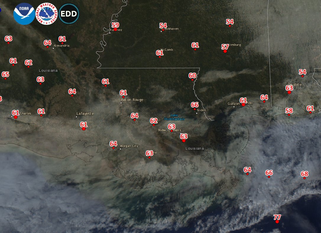 NWS New Orleans on X: “Here is a visible satellite map with