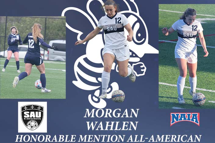 SAUBEES's tweet photo. .@SAU_W_Soccer: Wahlen named NAIA Honorable Mention All-American
 - https://t.co/AnZoTCwrGz https://t.co/6G5E8xzX8o