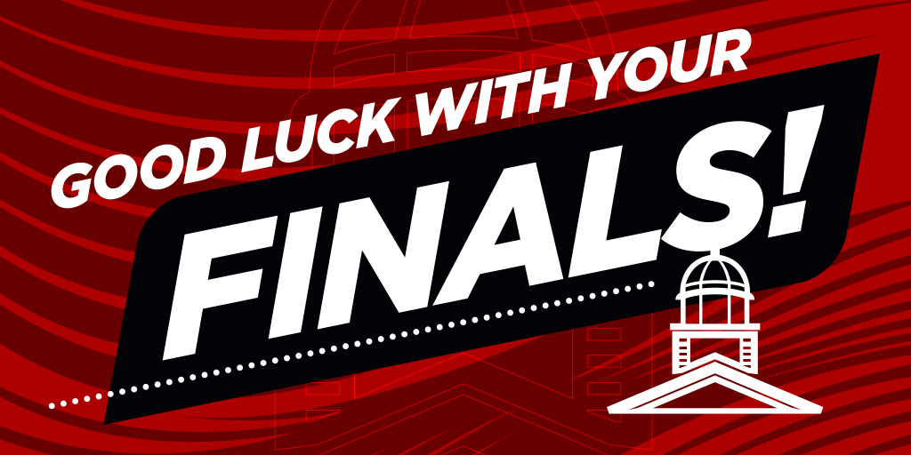 Finals have begun. Wishing all engineering students luck as they wrap up the fall semester.