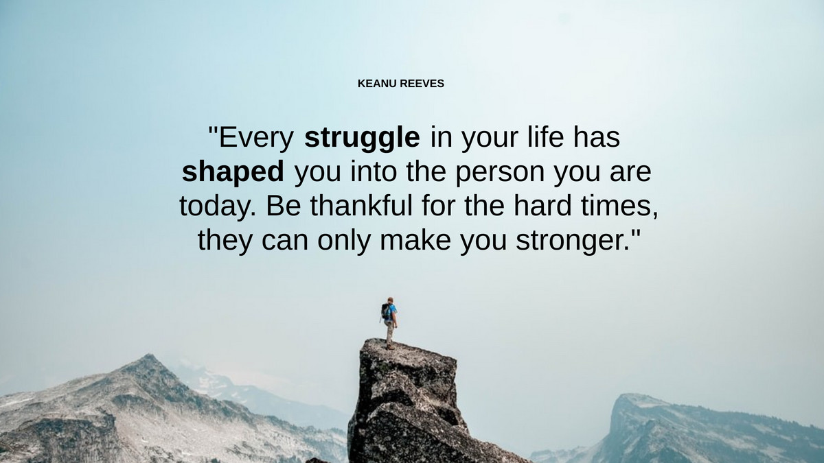 Be thankful for the hard times as it makes us stronger. #keanureeves #quote #quoteoftheday #quotes #Motivation #inspiration #mindset #Wisdom #DailyMotivation #inspiration #motivation #bestadvice #lifelessons #changeyourmindset #quotesoftheday #empoweringquotes #wednesdaywisdom