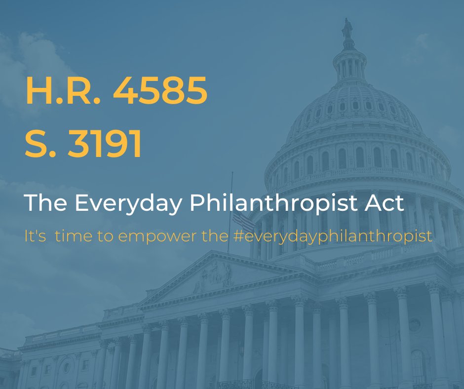 TheGreaterGive's tweet photo. BREAKING NEWS!
The Senate has just dropped their companion bill for the Everyday Philanthropist Act. In the years this legislation has been in the works, we have never had a companion bill in both houses. This groundbreaking legislation has never had so much momentum and promise. https://t.co/2VL48uO3io