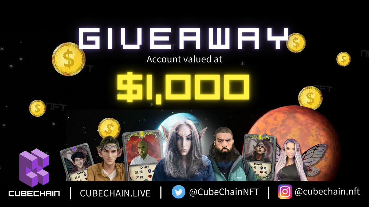 CubeChainNFT's tweet image. 🎁 #GIVEAWAY $1,000 ACCOUNT

✅ Follow us
✅ RT &amp;amp; Like

💥+2 POINTS ➡️ Turn on notifications (DM screenshot)
💥+1 POINT ➡️ Follow us on IG instagram.com/cubechain.nft
💥+1 POINT ➡️ Join us on Telegram t.me/cubechainnft

📆End: December 12

#NFTCommmunity #NFTGiveaway #NFTGame
