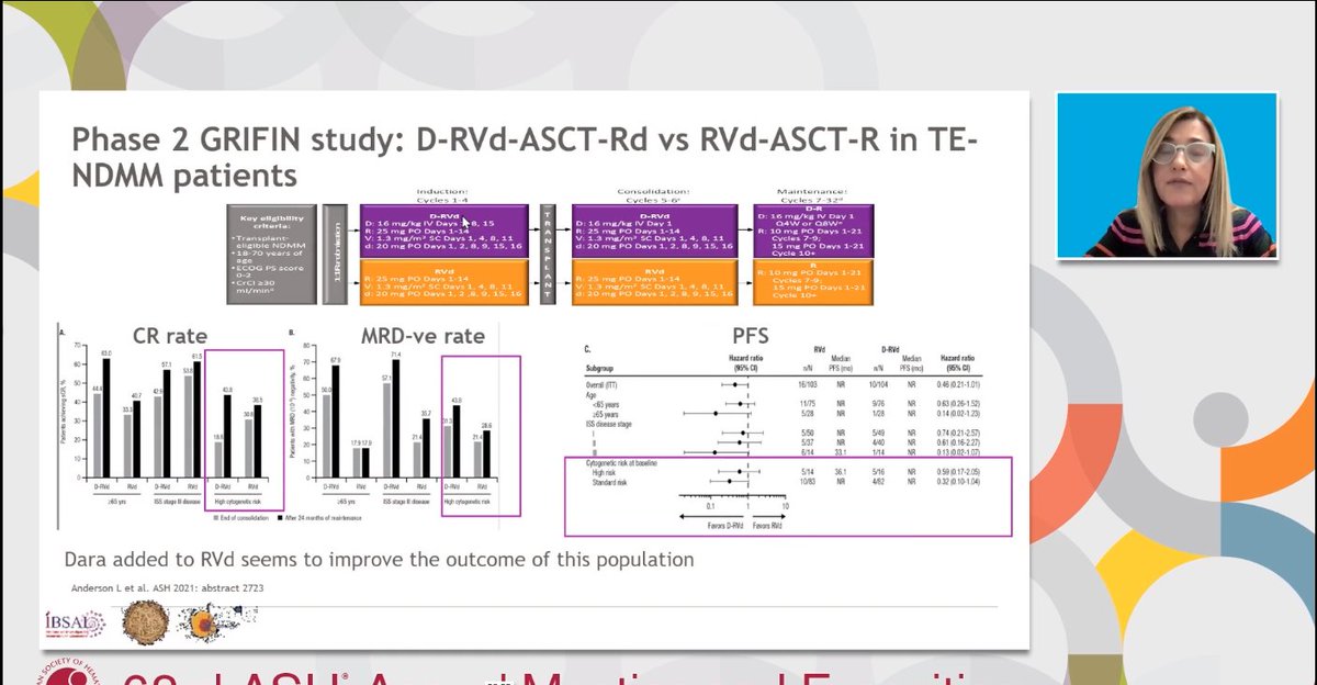 As a patient I would have liked to see 2 more arms- D-Rvd-ASCT-D & D-RVd-ASCT-R 2 see what is the optimum maintenance therapy- monthly Dara would be much nicer than daily Revlimid IMHO.  I guess it would take too many participants to power a trial of this nature #ASH21 #MMSM https://t.co/uVft0rrH8T