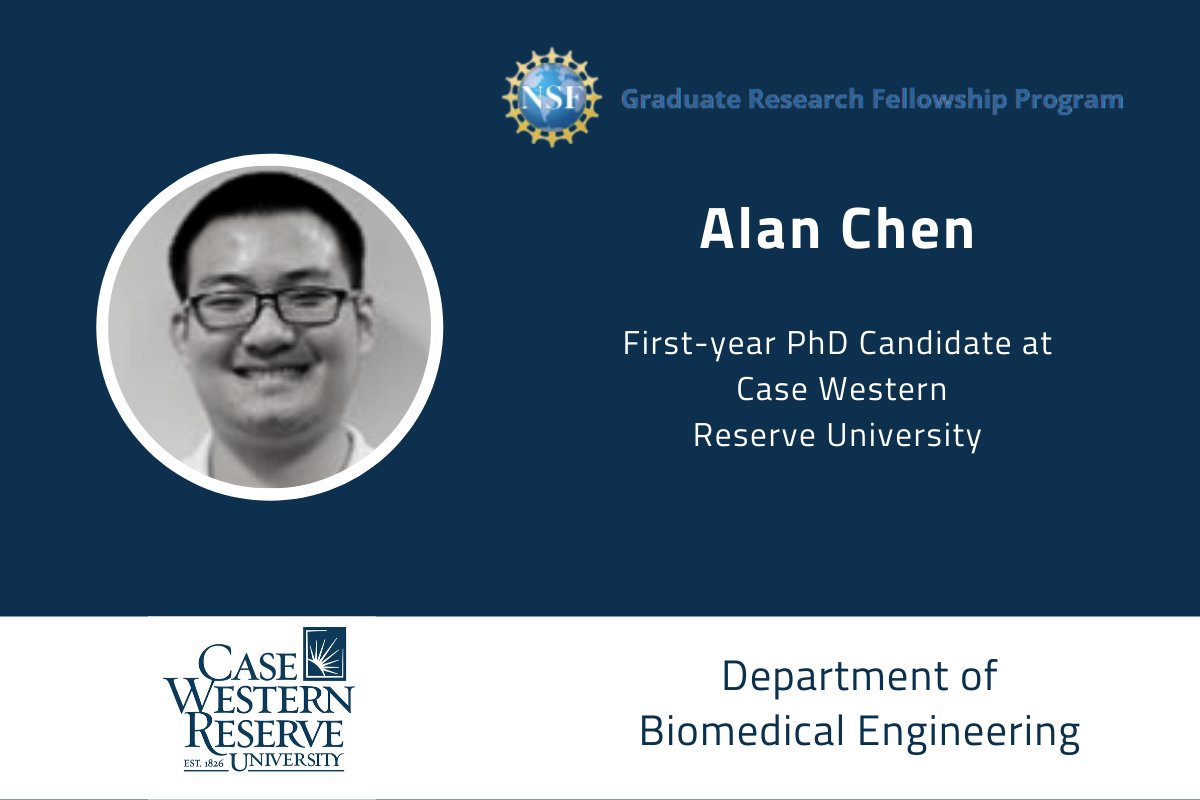 Have you heard about the NSF Graduate Research Fellowship Program? It recognizes and supports those who are pursuing research-based master’s and doctoral degrees. This year Alan Chen, a first-year PhD candidate in Vijay Krishna’s lab at #CWRU, received the prestigious award.