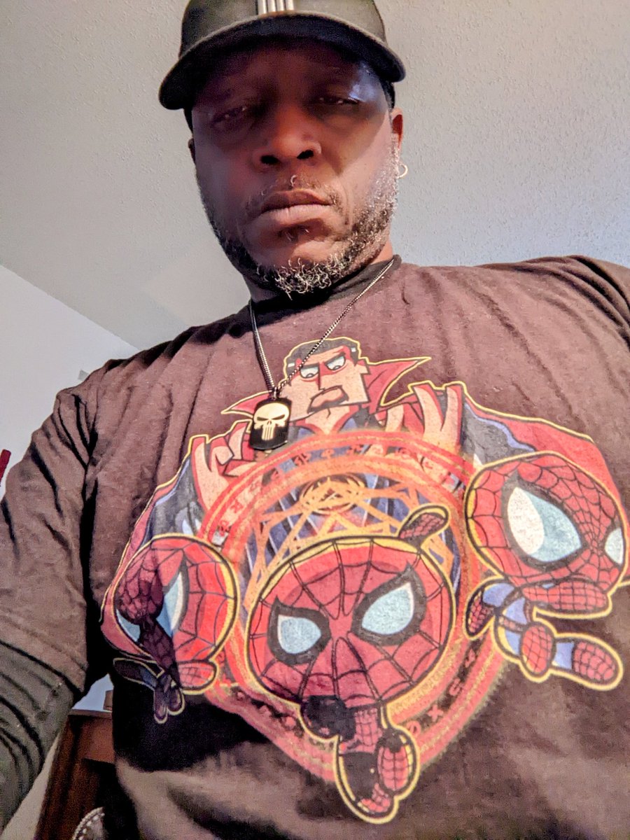 tangomega's tweet photo. Today's shirt choice is dedicated to @Joey_McKinnon who paid me a high compliment last night on my Blerd Representation!
#RiptApparel #NoWayHome https://t.co/oNJu4ZGTyp