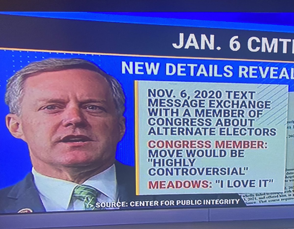 glennkirschner2's tweet photo. Is it any wonder Mark Meadows is scared to testify? Looks like he had his own little Don Jr. moment: You found a way to overturn the election results? If it’s what you say, “I love it!” https://t.co/hYOjBMxFfP