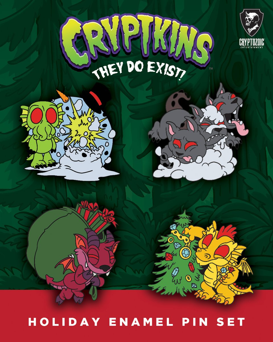 Celebrate the holidays with Cryptkins! These Cryptkins Enamel Pins are the perfect accessories for your tree, stocking, clothes, backpack, bag, and more! 

Available for preorder NOW!...we'll start shipping them out by December 17! bit.ly/CryptkinsHolid…