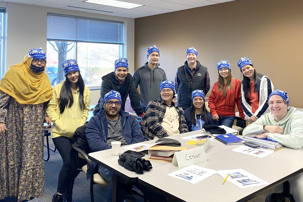 SWMetro's tweet photo. We bet that Winter Preparation class from Three Rivers Park District sure is coming in handy now!

Adult Education students were once again enlightened by instructor Tyler on winter sports and park opportunities just a few short weeks ago. They got pretty slick hats too! 🧢❄️ https://t.co/0sic5J94bs
