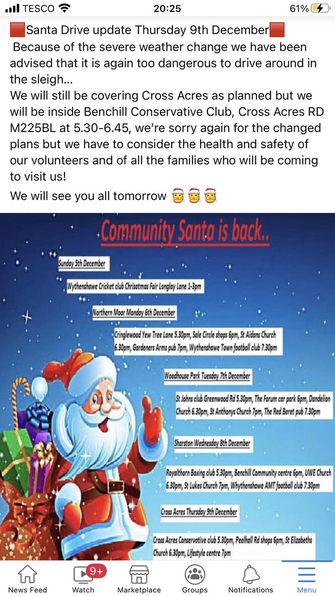 EventsForan's tweet image. Santa drive update and change for Thursday 9th Dec Crossacres please read ❤️