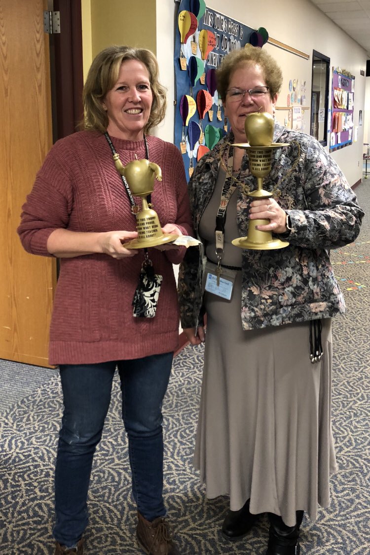 BoilerCindy's tweet photo. I’m honored to be one of the @NorthDearborn PTO Teachers of the Month with my colleague Mrs. Eckstein! #WatchSunmanDearborn https://t.co/Sd79P23PFs