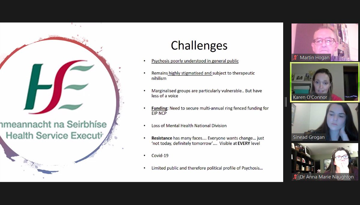 SWRaPConsult's tweet photo. Dr Karen O'Connor @HSELive National Clinical Lead 4Early Intervention 4Psychosis-Psychosis more prevalent among vulnerable groups-esp. prison &amp; homeless - people experiencin psychosis die younger (-15/20yrs!) Have 2listen, 2build relationships, support education &amp;substance misuse https://t.co/8swhYsNjlg