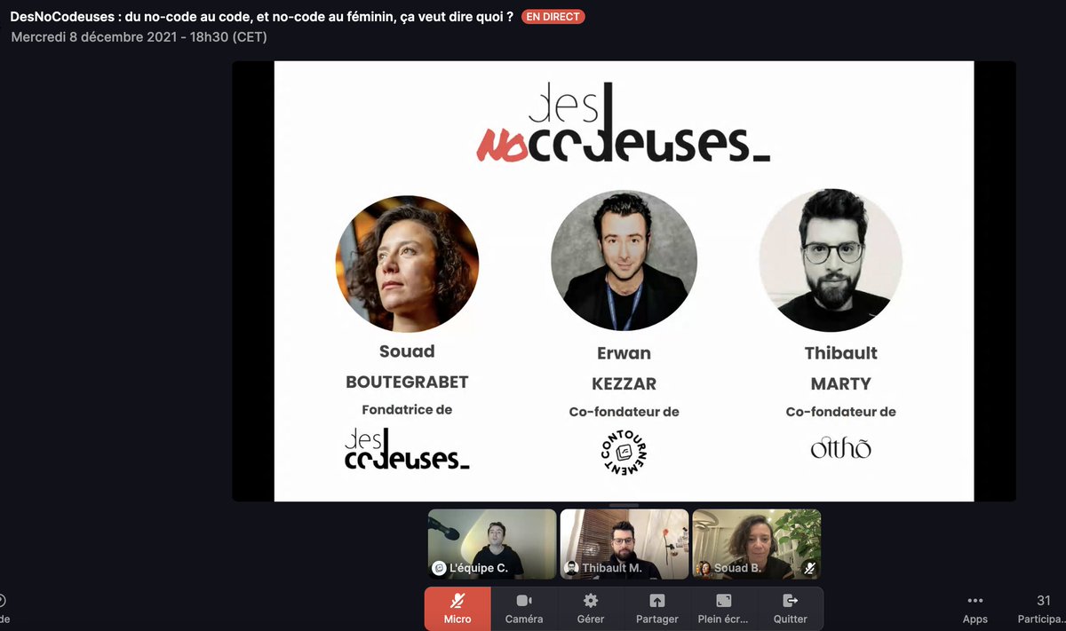 DesCodeuses (@descodeuses) on Twitter photo no-code + code = emploi ? C'est ce que nous explorons avec <a href="/ToolsOttho/">Thibault d'Ottho</a> <a href="/_Contournement/">_Contournement</a> sur Paris avec un parcours de pré-qualification aux outils #nocode pour préparer des femmes à une formation au #code
Dejà plus de 100 de candidatures ! #DesnoCodeuses no-code + code = emploi ? C'est ce que nous explorons avec <a href="/ToolsOttho/">Thibault d'Ottho</a> <a href="/_Contournement/">_Contournement</a> sur Paris avec un parcours de pré-qualification aux outils #nocode pour préparer des femmes à une formation au #code
Dejà plus de 100 de candidatures ! #DesnoCodeuses