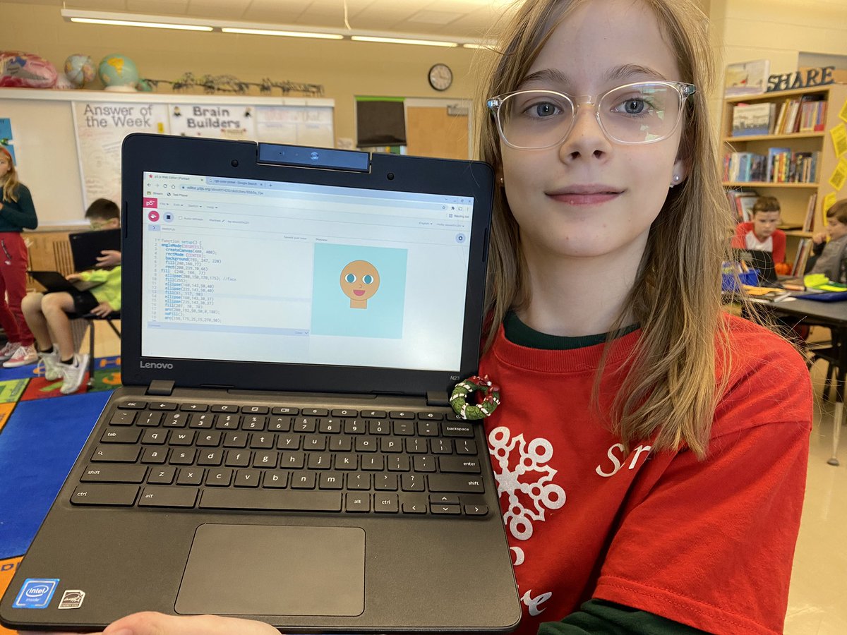 In celebration of #HourofCode2021 our 4th grade scholars created some spectacular JS self portraits <a href="/codeartorg/">Code/Art 👩🏻‍💻</a> <a href="/GirlsWhoCode/">Girls Who Code</a> <a href="/codeorg/">Code.org</a> <a href="/NEISDiTech/">NEISD Instructional Technology</a> <a href="/p5xjs/">p5xjs</a>
