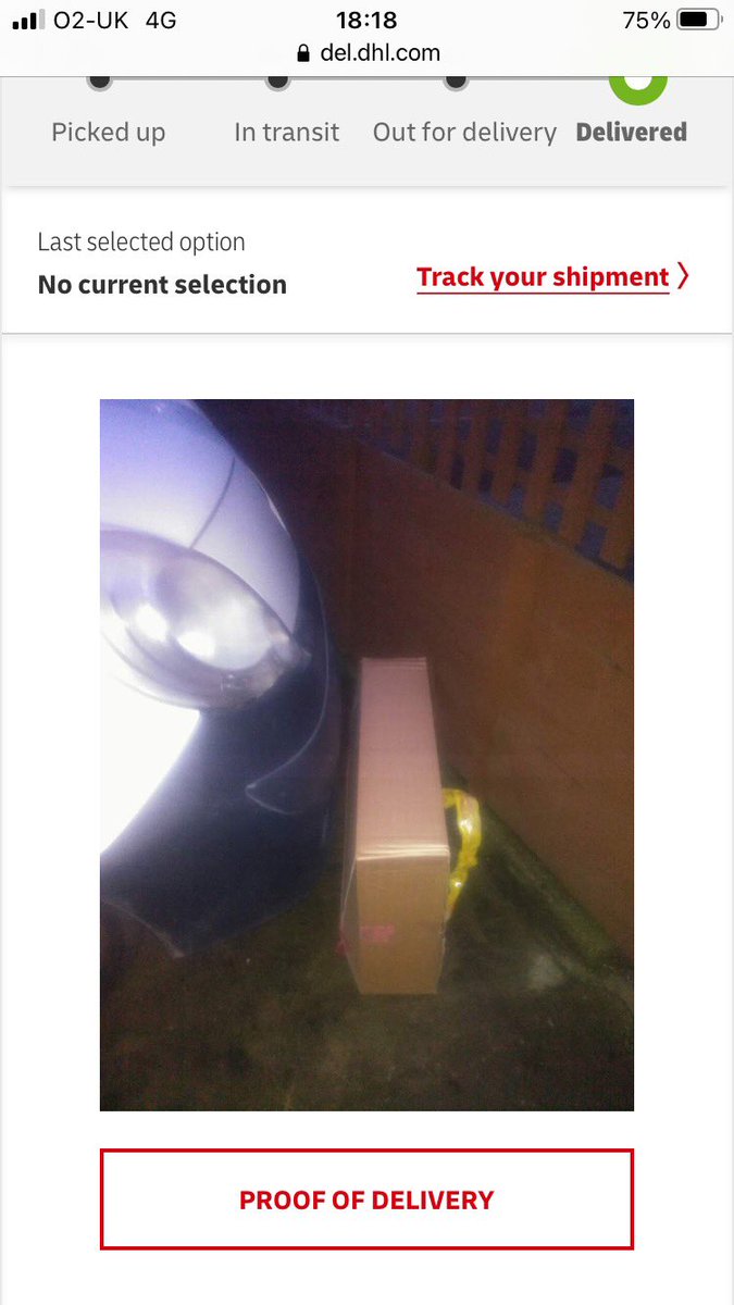 l20blanchard's tweet photo. @dhlexpressuk my parcel was delivered today, open with the security seal opened. Left in the rain at the front of the house easily visible for someone to steal. The photo I’ve been sent of it as delivery proof isn’t even outside my house, although it’s my parcel.. shocking https://t.co/UOq5qE2f3K