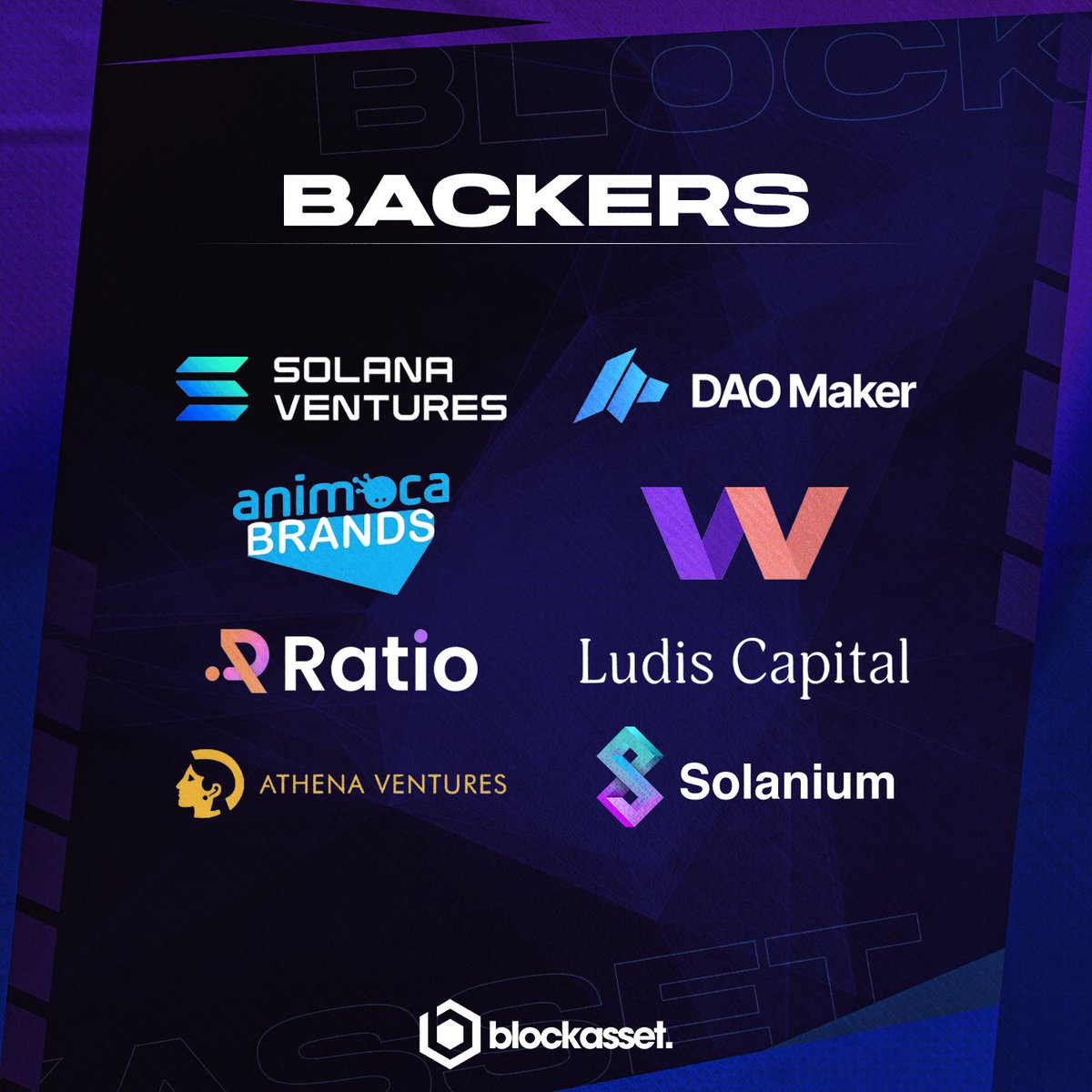 Blockassetco's tweet photo. We’d like to thank our strategic investors and partners for their support who will be fundamental in the growth of the project. 🤝 https://t.co/co0ptJaUPI