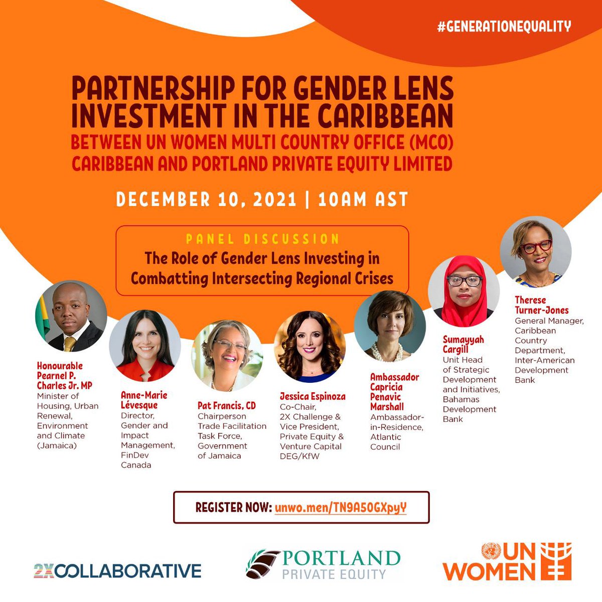 jessiespinozat's tweet photo. The #2XCollaborative is thrilled to join @UN_Women & Portland Private Equity for this exciting event on Partnerships for Gender Lens Investment in the #Caribbean!
Join us for a deep dive into the role of #genderlensinvesting in combatting intersecting regional crises!
#SDG5 https://t.co/bkGblHr1zn