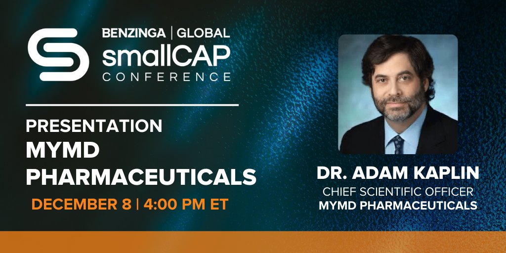 Benzinga's tweet image. Would you take a drug to extend your lifespan? One company hopes so. Tune in now for our exclusive look at @MYMDPharma $MYMD with Chief Scientific Officer, Dr. Adam Kaplin — hubs.ly/H0_P9N20 #BZSmallCap #stocks #trading #investing