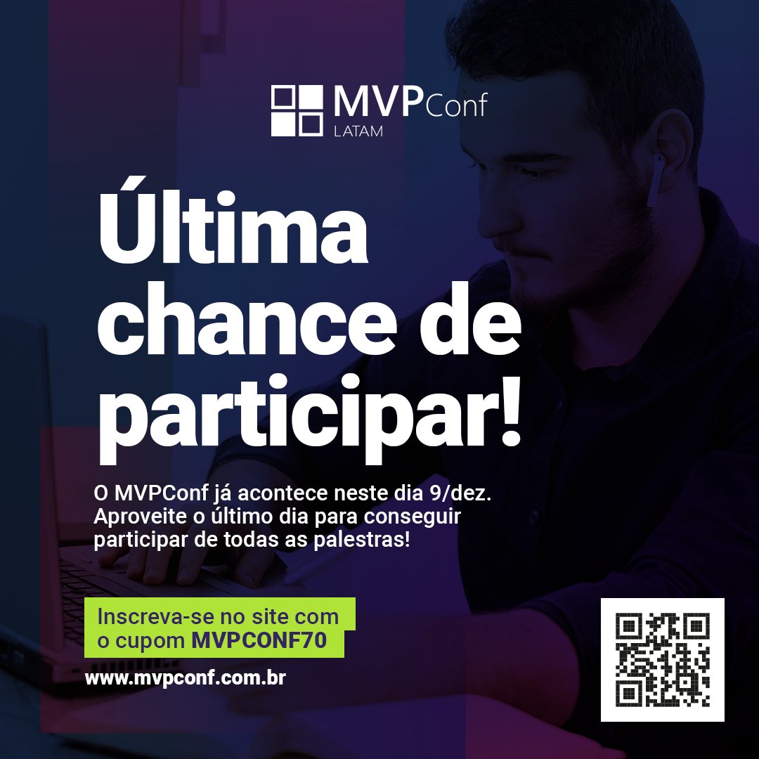 Ainda dá tempo de garantir seu ingresso para o MVPConf 2021 😉

O MVPConf 2021 começa amanhã, mas você ainda pode garantir seu ingresso 😃

Corre pro nosso site e aproveite as últimas horas de venda 👊

👉 mvpconf.com.br