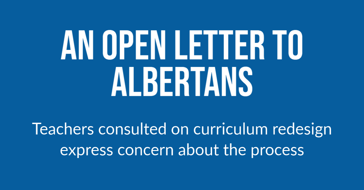 The teachers asked to provide feedback on Minister Lagrange's draft K–6 curriculum were asked to sign non-disclosure agreements.

Now that the agreements have expired, some of them have a message for Albertans. Read their letter here: loom.ly/T6OYnRc #ableg #abed