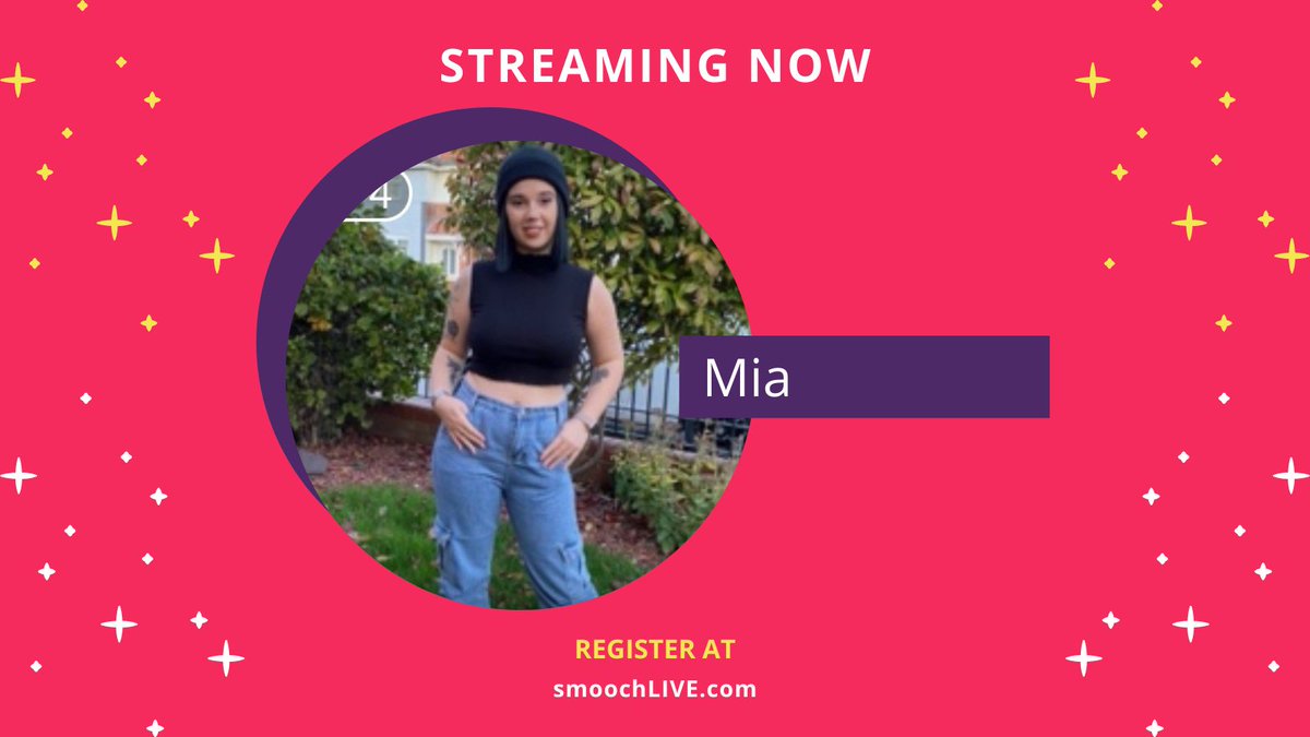 SmoochLIVE's tweet photo. Join Mia on https://t.co/SVKCEQHlka, streaming now 🎉🎉

#livestreaming #SmallStreamersConnect https://t.co/GWOENbLWQL