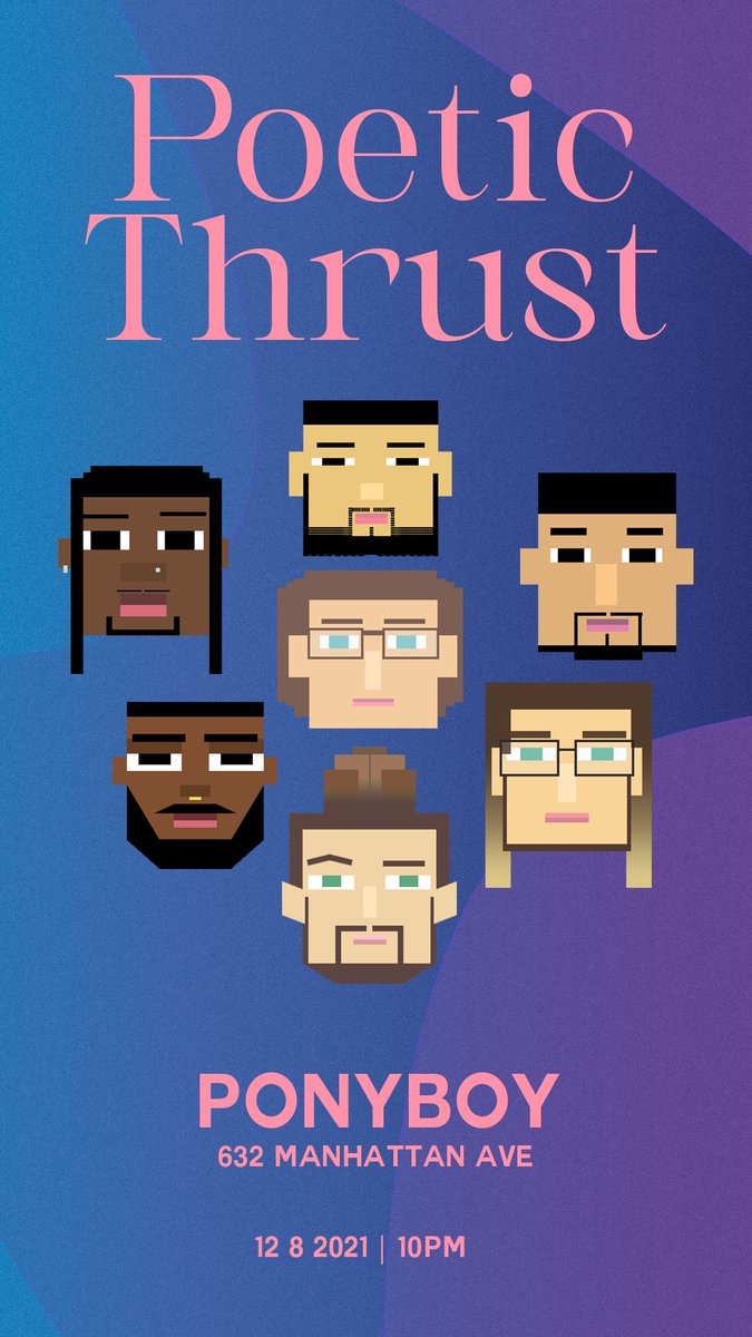 PoeticThrust's tweet photo. Tonight catch us at Ponyboy in BK, vibes on 10 at 10. Slide for them 🏆 https://t.co/GV9rMIpunm