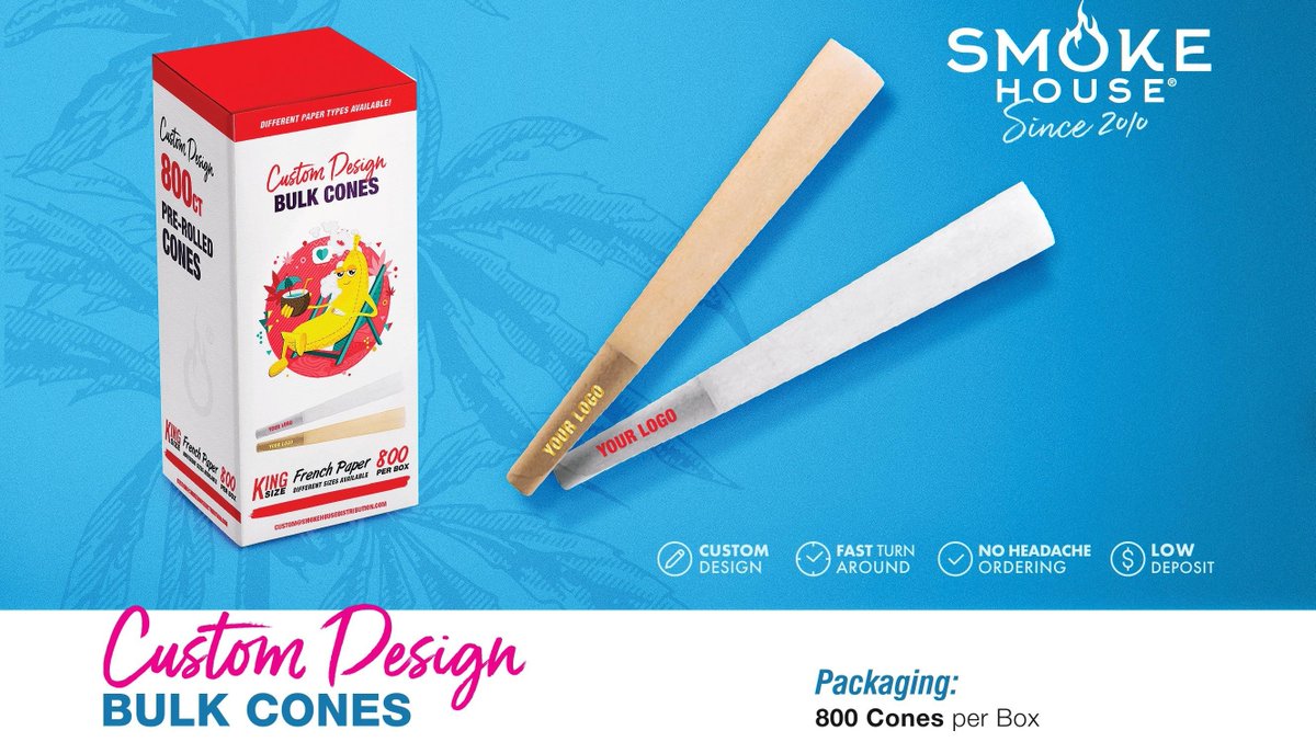 SmokeHouseDist's tweet image. Do you want to promote and expand your business?📌

Make your custom design with cones, grinders, etc. Contact custom@smokehousedistribution.com via email for custom options! 📧

#custom #wholesale #distributors # create # logo #design #custommade