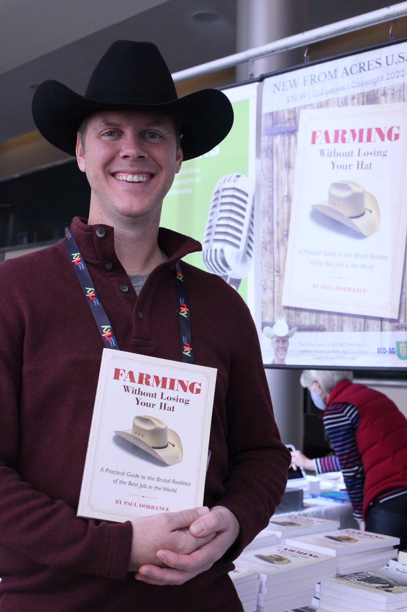 AcresUSA's tweet photo. Get your copy now! “Farming Without Losing Your Hat” by Paul Dorrance is here, fresh off the presses, at #ecoagconf21! Be sure to stop by tomorrow for Paul’s book signing! https://t.co/fqxLGWoGaE