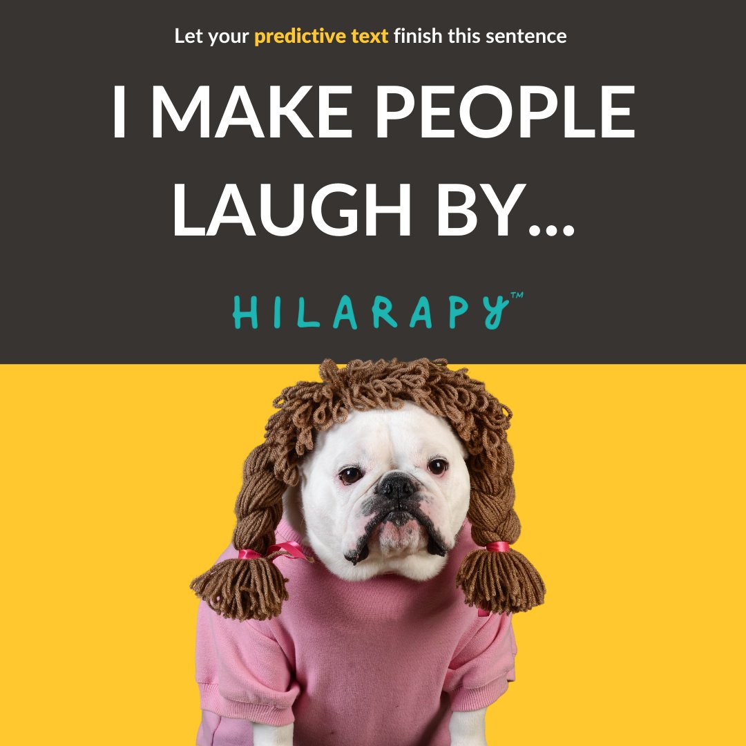 Hilarapy's tweet image. How do you make people laugh? 

#playagame #predictivetextgame