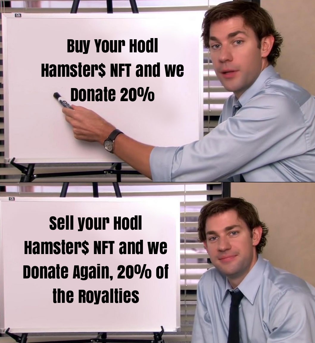 hodlhamstersnft.com
Giving back 20% of sales and royalties to worthy causes directly benefiting animal protection and conservation groups around the globe. Find out more on our website and check out the collection on Open Sea. #NFTArt for a purpose. Help us spread the word!